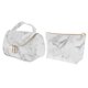 thumbnail image 5 of 2 bolsas de cosméticos con diseño de mármol, bolsa de viaje para guardar maquillaje, bolsa de herramientas de maquillaje de gran capacidad, organizador de papelería para mujer., 5 of 5