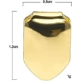thumbnail image 3 of 2 piezas de dientes de boca chapados en oro de 14 k, dientes lisos, tapa de rejilla única para dientes de boca, accesorios de fiesta para dientes de parrilla, 3 of 5