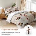 thumbnail image 7 of Christmas Bedding Duvet Cover Set Queen Size 4 Pieces Santa Claus Winter Xmas Bell Snowflake Retro Linen Bedding Set with Zipper Closure, 1 Comforter Cover 90x92 Inches 1 Flat Sheet & 2 Pillow Cases, 7 of 7