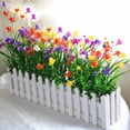 thumbnail image 2 of paquetes de flores artificiales para exteriores, vegetación de plástico sintético para plantas colgantes de interior y exterior, jardín, porche, ventana, casa, boda, granja, decoración brillar Juguete, 2 of 3
