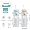 thumbnail image 3 of The 730 Project Honey Bear Straw Cup for Toddlers, Therapy Set Baby Bottle, 8 oz, Aqua/Peach, 2 Pack, 3 of 7