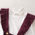 thumbnail image 3 of Sinhoon Toddler Kids Baby Girl Clothes Linen Suspender Skirt Set Long Sleeve Shirts Ruffle Dress Outfits, 3 of 6
