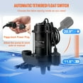 thumbnail image 5 of VEVOR Sewage Pump Submersible Cast Iron 3/4 HP 1050W 5880 GPH 2 Inch Discharge with 10 Ft Float Switch Black, 5 of 10