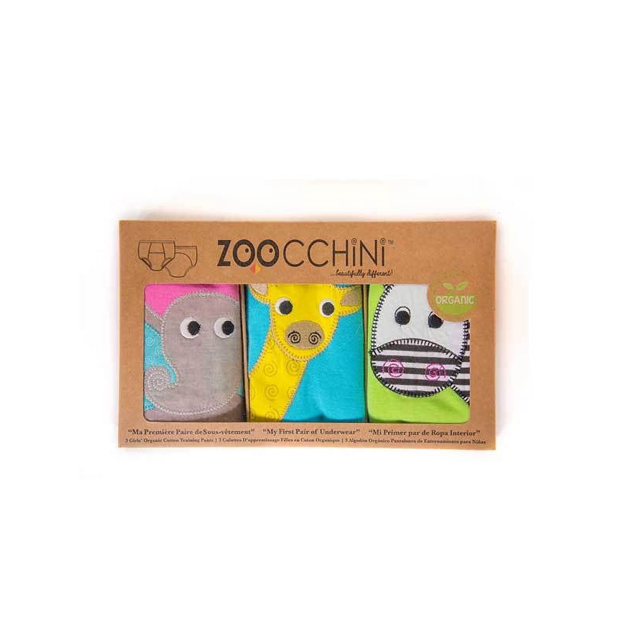ZOOCCHINI Organic Cotton Potty Training Pants Set (3-pk) - Safari Friends (Girls)