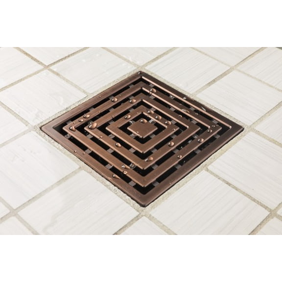 Ebbe Unique Square Shower Drain Grate Frames - Stainless Steel - Oil Rubbed Bronze