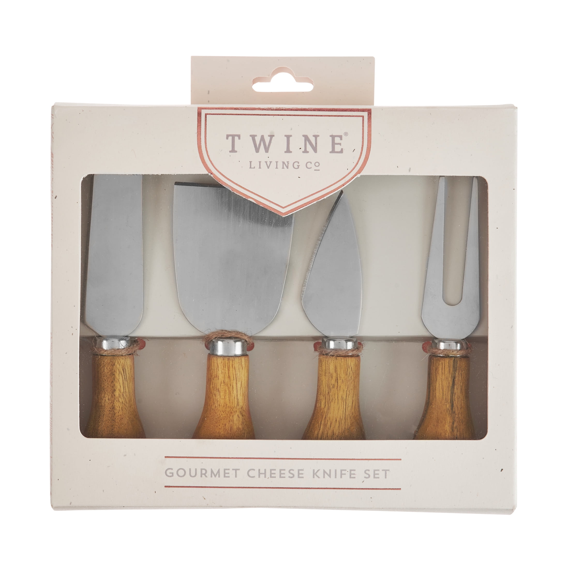 Twine Farmhouse Gourmet Cheese Knives, Charcuterie Accessories, Set of 4