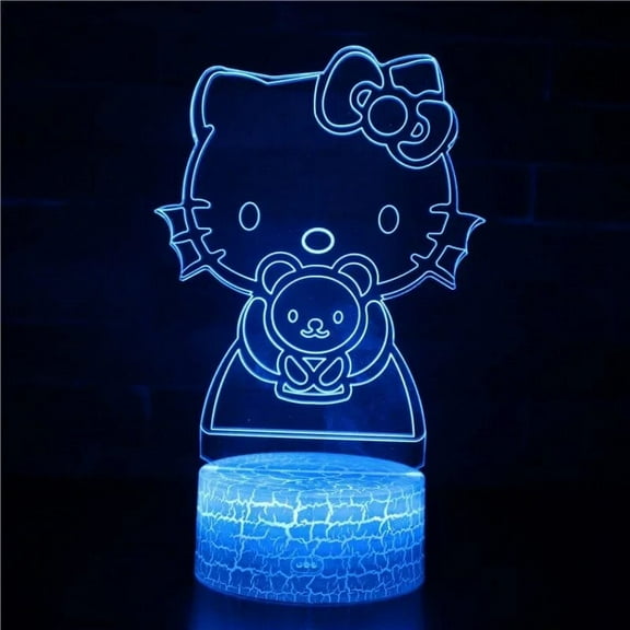 Sanrio Hello Kitty Cinnamoroll Night Light 3d Halloween Gift Cartoon Creative Ornament Small Ambient Creative Desktop Table Lamp