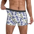 thumbnail image 3 of Men's Boxer Briefs, Blue flax flowers Soft Comfy Mens Underwear Boxer Briefs Breathable With Widen Waist, 3 of 7