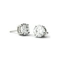 thumbnail image 4 of Charles & Colvard 14K White Gold Moissanite 7.5mm Round Stud Earrings 3.00cttw DEW, 4 of 7
