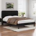 thumbnail image 1 of VECELO Full Size Upholstered Beds, Modern Platform Bed Frame with Adjustable Headboard, Wooden Slats Support/No Box Spring Needed, Black, 1 of 8