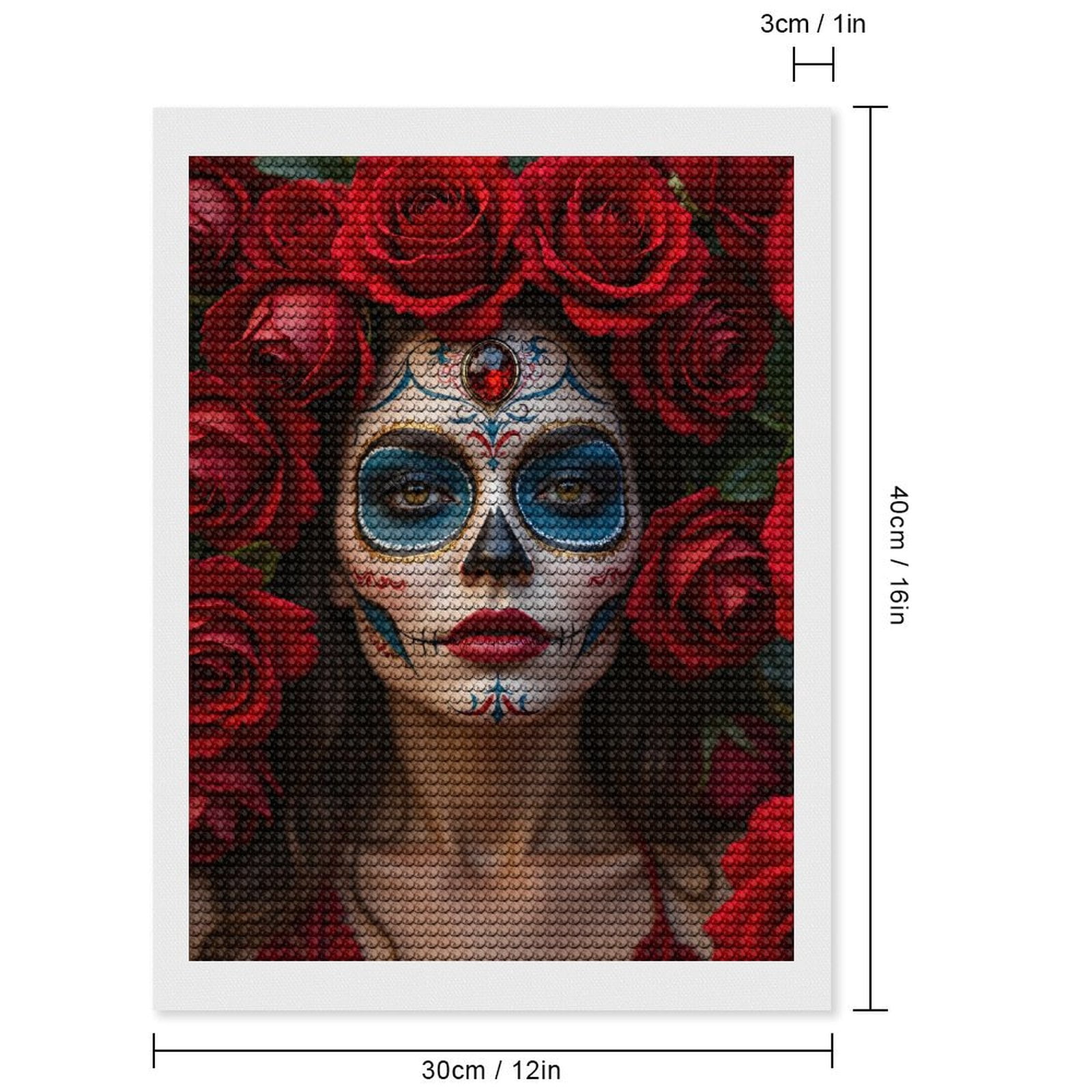 Diamond Art Kits for Adults, Red Rose Face Art Beauty 5D Diamond Painting Kits for Adults Beginners, DIY Full Drill Diamond Painting, Gem Art and Crafts 12x16