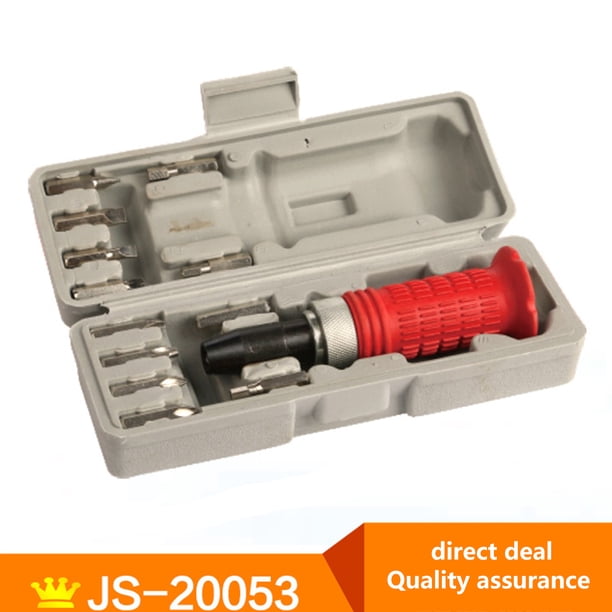 Juego de destornilladores - Juego de destornilladores de impacto multifunción de 13 piezas Juego de destornilladores reversibles manuales de servicio pesado Herramienta de carpintería para tornillos d