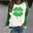 thumbnail image 2 of St. Patrick's Day Shirts for Women Crew Neck Casual Long Sleeve Patchwork Funny Printed Pullover Tops Sweatshirts(Green,XXXL), 2 of 5