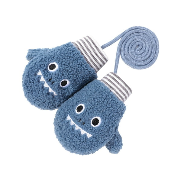 ZPYESWOW Kids Gloves Toddler Mittens with String Cartoon Winter Knit Warm Fleece Lined Snow Gloves Winter Mittens for Kids Kids Winter Gloves