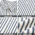 thumbnail image 3 of Camisas casuales de manga larga con botones para hombre, camisas de vestir a rayas, camisas de algodón Adepaton BST3008043-1, 3 of 5