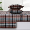 thumbnail image 4 of Azores Home 170-GSM Cotton Flannel Printed or Solid Extra Deep Pocket Sheet Set Eva Dark Blue Twin Flannel, Cotton, 4 of 5