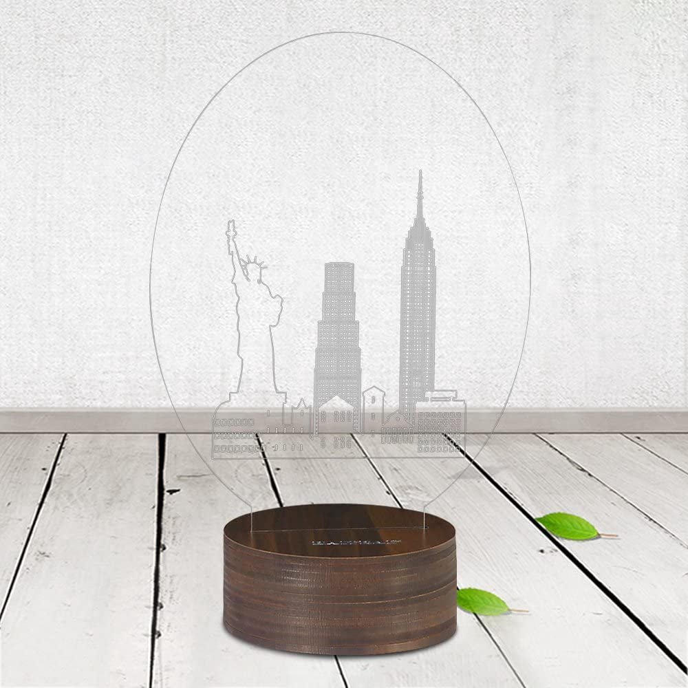 Oumilen Wooden Brown Night Light Table Kids Gift Home Decoration