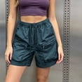 thumbnail image 5 of Women's Quick Dry Cargo Shorts, Elastic Waist Drawstring Hiking Shorts with Multi-Pockets, Lightweight and Breathable for Outdoor Activities and Casual Wear Mint Green S, 5 of 7