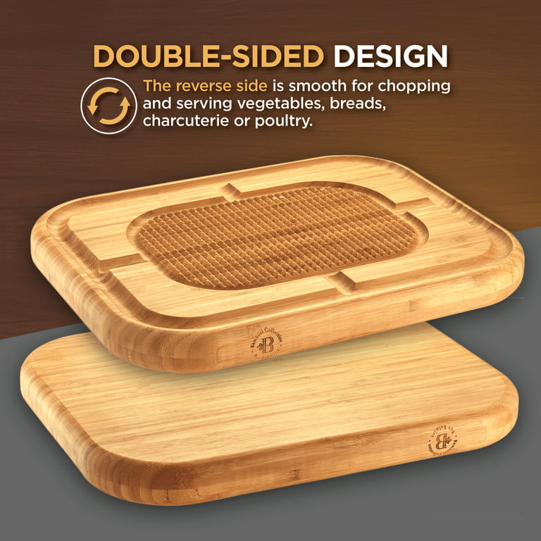 Gorilla Grip Original Oversized Cutting Board, 3 Piece, BPA Free, Juice Grooves, Larger Thicker Boards, Easy Grip Handle, Dishwa, Bamboo