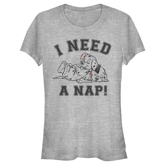 Junior's One Hundred and One Dalmatians I Need a Nap Graphic Tee Athletic Heather X Large