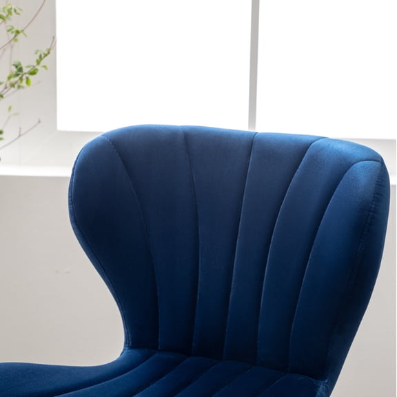 Adjustable Swivel Barstools Set of 2 for Kitchen Island, Blue Velvet Upholstered Bar Chairs with Base