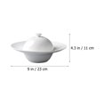 thumbnail image 2 of Ceramic Shallow Bowl Deepen Plate Food Serving Plate Soup Deepen Dish with Lid, 2 of 5