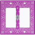 thumbnail image 6 of Metal Light Switch Plate Cover Pink Floral Bandana Paisley Tile Pattern TIL048, 6 of 13