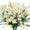 White, variant on 13.8" Faux Daisy Flower for Home Decor, Indoor Outdoor Window & Garden Decoration, Artificial Single Stem Spring Summer Floral , 1Pcs White