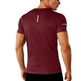 thumbnail image 6 of DPTALR Men's Solid Color Round Neck Short Sleeve Sports Training T-shirt for Running & Fitness,Wine,Big and Tall Men L, 6 of 9