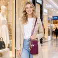 thumbnail image 4 of Multi-Compartment Bag for Women, Lightweight Travel Shoulder Sling Purse with Multiple Zipper Pockets, Versatile Everyday Handbag for Hiking and Commuting, 1Pack Dark Purple, 4 of 6