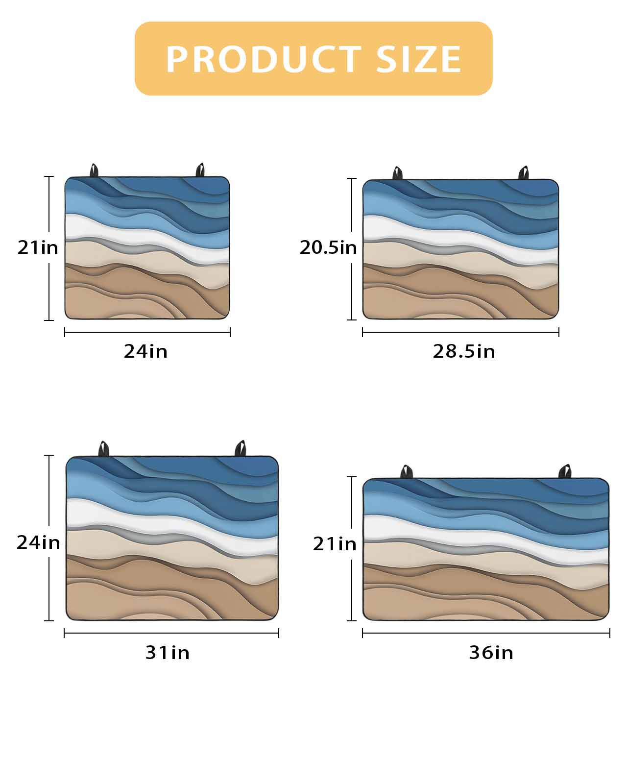 nqOlkjepod Large Induction Cooktop Protector Mat 24"x21", Blue Brown Striped Stove Top Covers for Electric Stove, Modern Gradient Abstract Waves Stove Burner Cover Mats, Glass Top Stove Cover