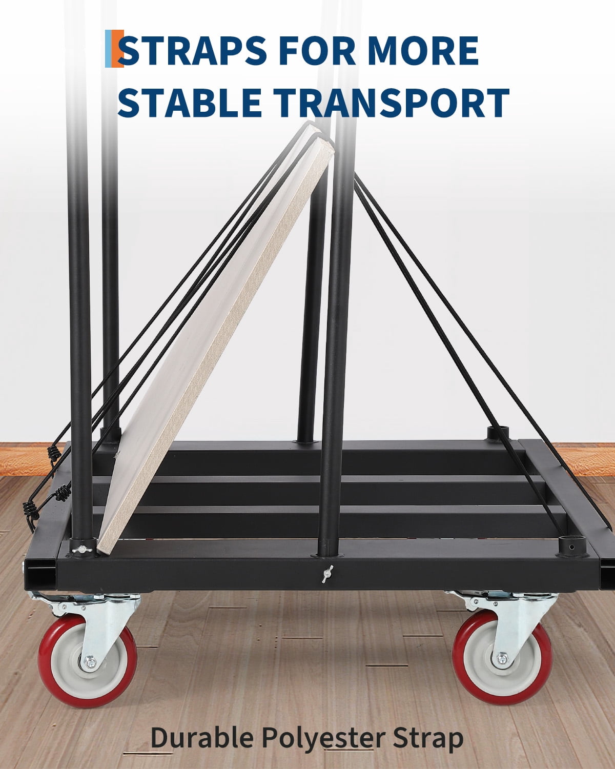 Folding Table Cart Dolly, 45.8x29 Inches, 1800 Lb Capacity Heavy Duty Steel Panel Cart with 360° Swivel Wheels, Event Table Trolley for Party Hotel Warehouse, Adjustable Drywall Dolly Cart