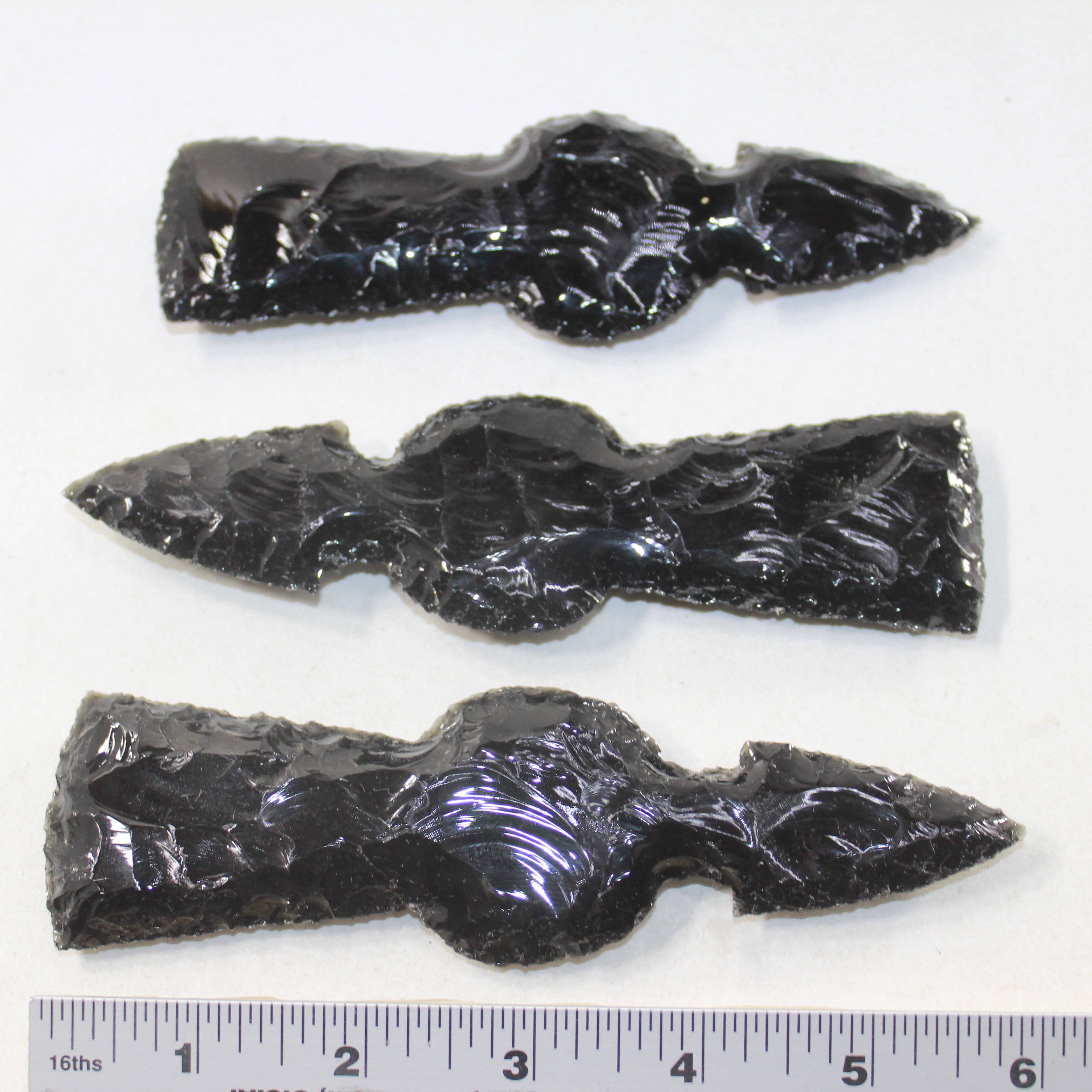 3 Obsidian Ornamental Tomahawk Heads #8125 Ax Axe Hatchet