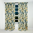 thumbnail image 2 of Designart "Botanical Harmony In Yellow And Teal" Botanical Blackout Curtain Single Panel, 2 of 4