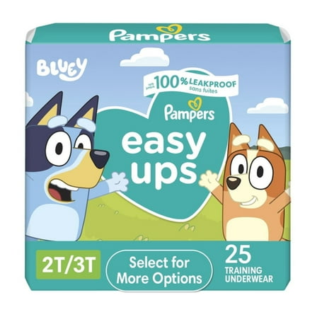 Pampers Easy Ups Bluey Potty Training Pants Boys Size 2T-3T, 25 Count (Select for More Options)