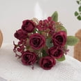 thumbnail image 4 of Peones Flores Artificiales Ramo de Peones de Rosa de Seda 30cm para Decoraciones de Fiesta de Boda en el Hogar, 4 of 8
