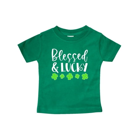 

Inktastic Blessed and Lucky 4 Leaf Clovers St. Patrick s Day Gift Baby Boy or Baby Girl T-Shirt