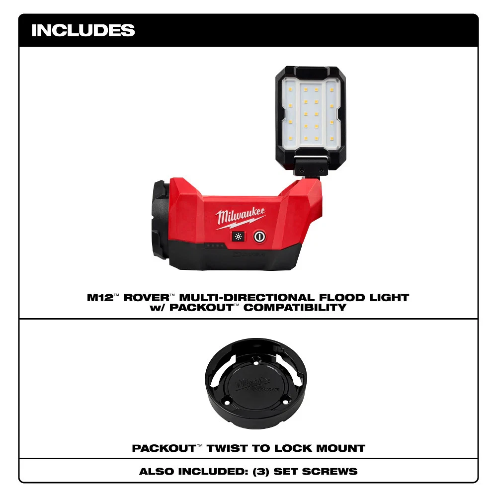 Milwaukee Tool M12 ROVER Multi-Directional Flood Light w/ PACKOUT Compatibility