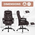 thumbnail image 2 of COOLHUT Executive Office Chair, Big and Tall Office Chair with Footrest Reclining Faux Leather Chair High Back Lumbar Support Ergonomic Office Chair with Padded Armrests, Coffee, 2 of 11