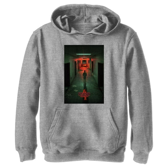 Netflix Boy's Stranger Things The Lab Rift Eleven Poster Pull Over Hoodie Athletic Heather Small
