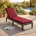 thumbnail image 4 of Gymax 2 Pcs Chaise Longue de Patio Fauteuil Inclinable avec Dossier Réglable 3 Positions et Coussin Brun et Rouge, 4 of 9