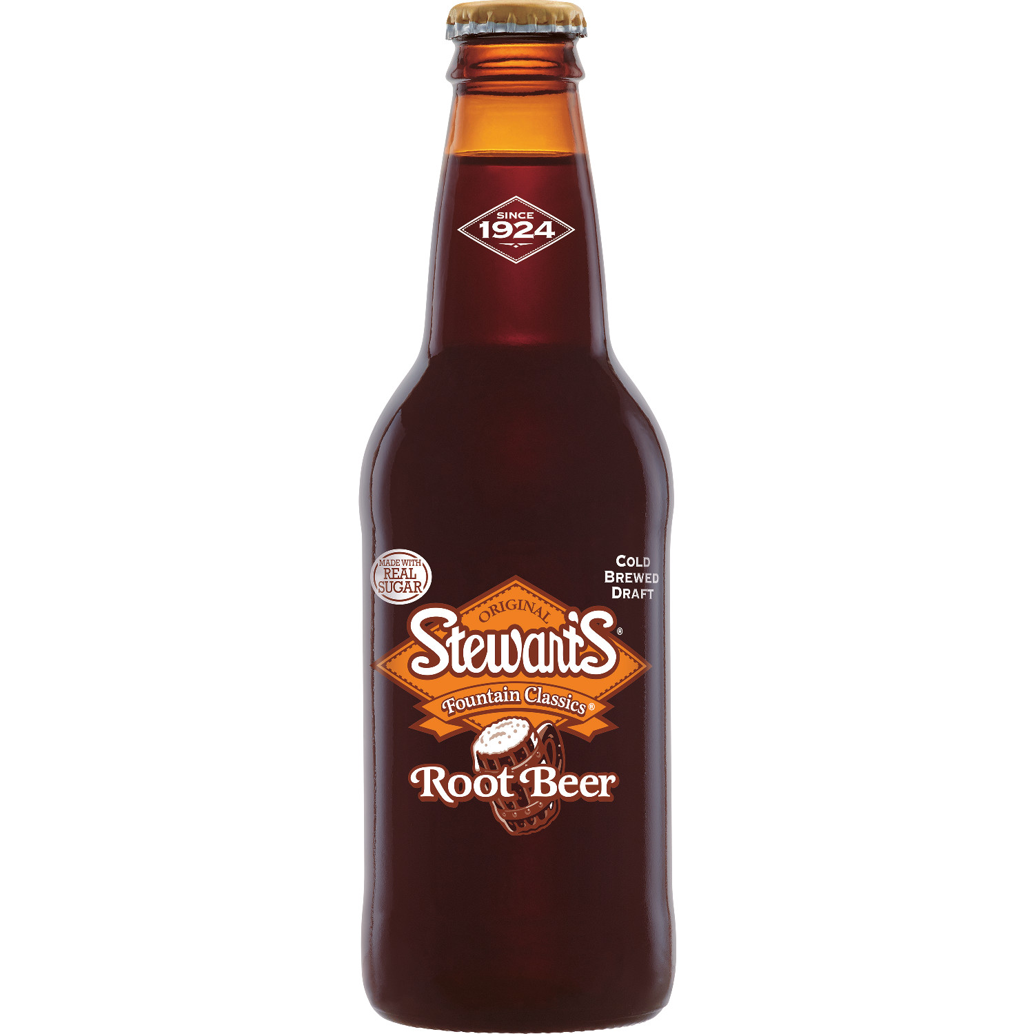 Stewart's Caffeine-Free Root Beer Soda Pop, 12 Fl Oz, 4 Pack Bottles ...