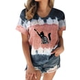 thumbnail image 1 of Mujeres Casual Cuello Redondo Manga Corta Estampado Jersey Blusa Camiseta Tops Sueltos OAVQHLG3B Store  lin121212, 1 of 4