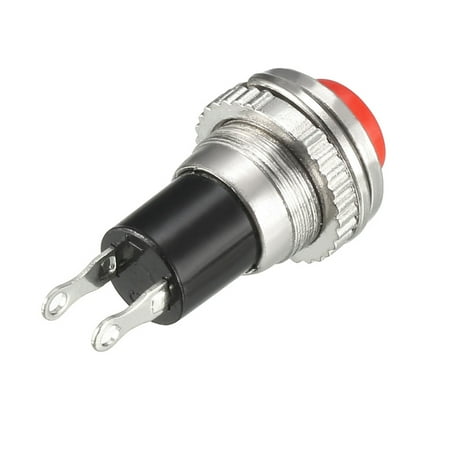 Uxcell 10mm Mounting Red Momentary Push Button Switch SPST NO 5 Pack