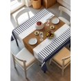 thumbnail image 6 of Modern Brown Blue Table Cloth, Boho Contemporary Geometric Striped Waterproof Tablecloth for Square Tables, Reusable Washable Fabric Table Cover for Restaurant Kitchen Dining Tables 54"x54", 6 of 6