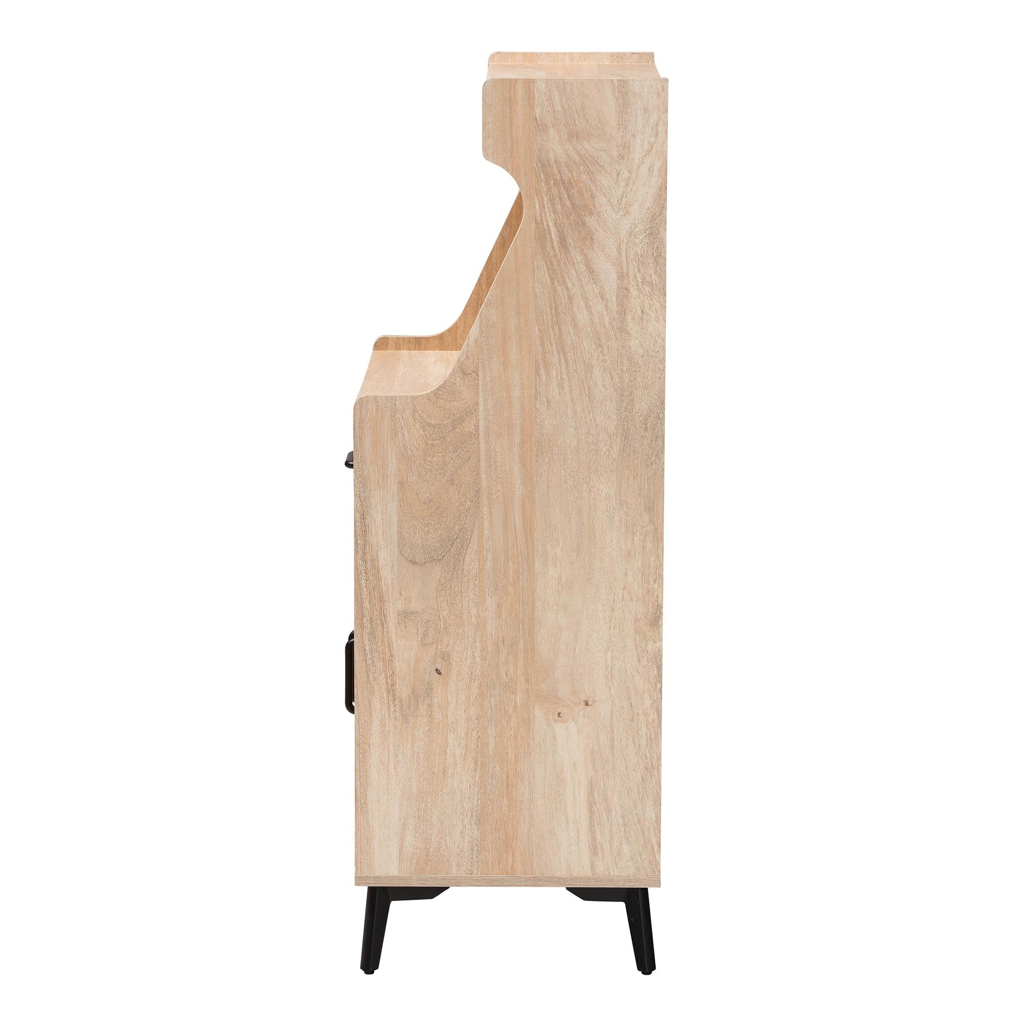 Baxton Studio Pavone Mid-Century Kitchen Cabinet, 5-Shelf , Oak Brown