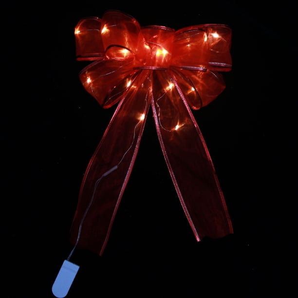 Adornos para árboles de Navidad LED, lazos de cinta para decoración de coronas de árboles de Navidad para el hogar Wmkox8yii gf6597
