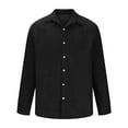 thumbnail image 5 of Resicozy Men's Corduroy Shirt Casual Solid Color Long Sleeve Button Down Lightweight Fashion Jacket Black 3XL, 5 of 6