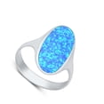thumbnail image 4 of CHOOSE YOUR COLOR Blue Simulated Opal Chunky Bold Cocktail Ring .925 Sterling Silver Band CZ Female Size 13, 4 of 4