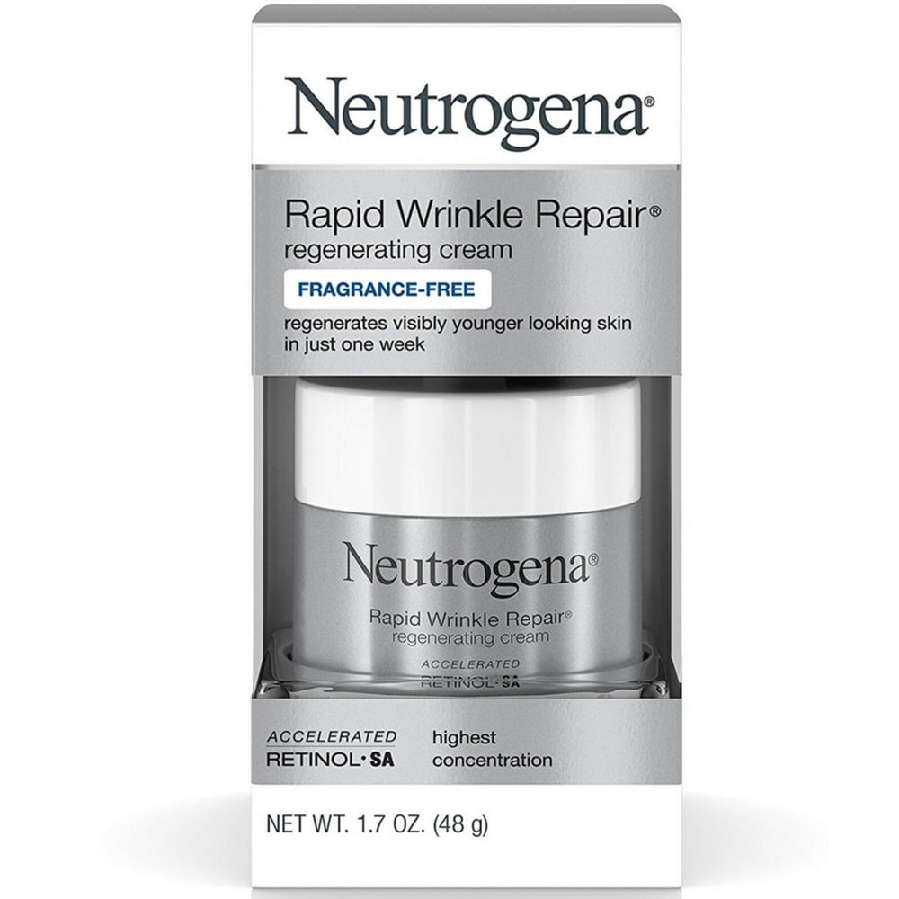 Neutrogena Rapid Wrinkle Repair Cream Fragrance Free 1.7 oz (Pack of 4